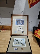 Lot Of 2 Vintage Ducks Unlimited Prints With Stamps 1988 Kansas Stamp