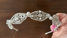 Richard Designs wedding Hairband/ Tiara Pearl & Crystal