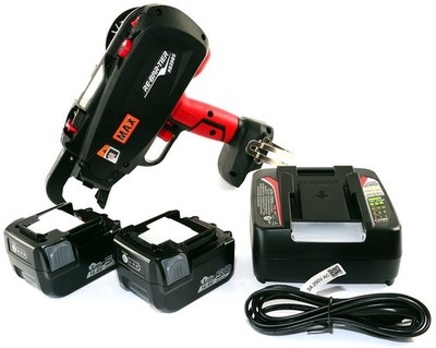 Max Akku-Bindemaschine RB398S für TW898 Bindedraht inkl. 2 Akkus, Ladegerät und 