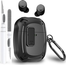 Google Pixel Buds Pro 2/Pro Case Cover with Lock Clip Cleaner Pen - Black