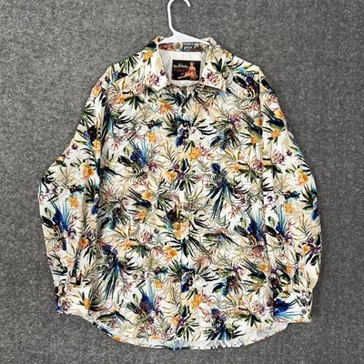Miss Rumba Robert Graham Floral Men's 2Xl Classic Fit Tropical Shirt Embroidered