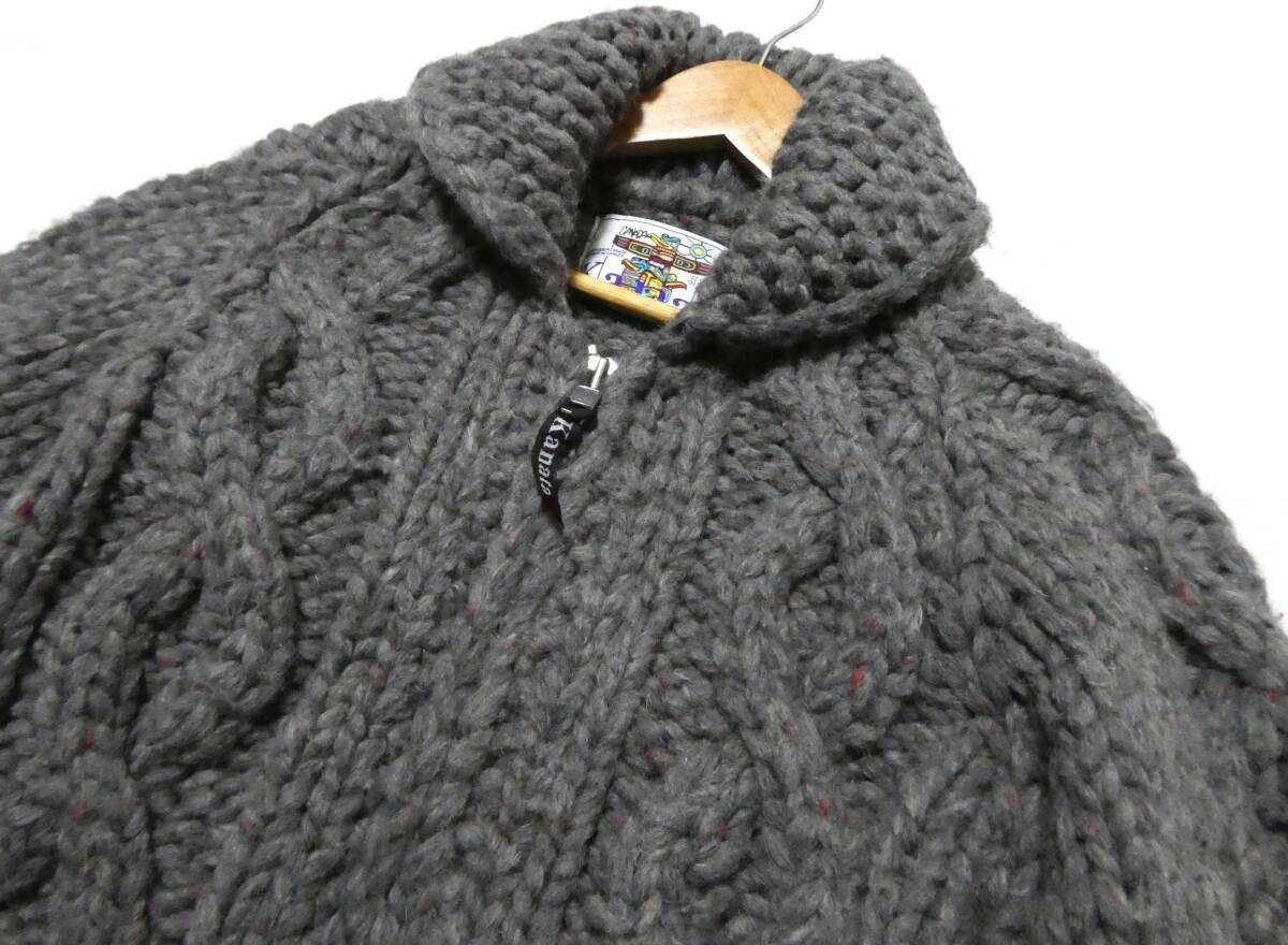Made In Canada Kanata Thick Wool Cable Knit Zip Cowichan Sweater