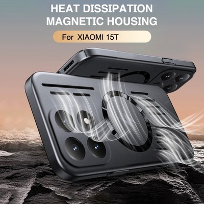 For Xiaomi 15T Pro, Phone Case Hollow Out Heat Dissipating Wireless Charge Cover
