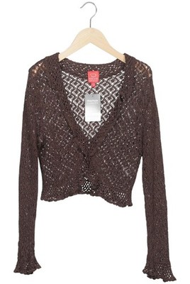 Oscar de la Renta Strickjacke Damen Cardigan Jacke Gr. M Seide Braun #yynnong