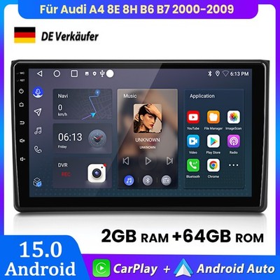 2+64GB Carplay Android AutoRadio GPS Navi DAB+ Für Audi A4 8E 8H B6 B7 2000-2009