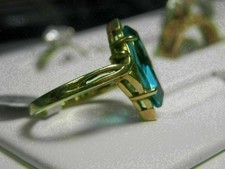 2Ct Marquise Cut London Blue Topaz Engagement Ring 14K Yellow Gold Finish