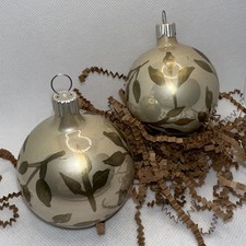 Martha Stewart Christmas Glass Ornaments set of 2 Woodland Holiday