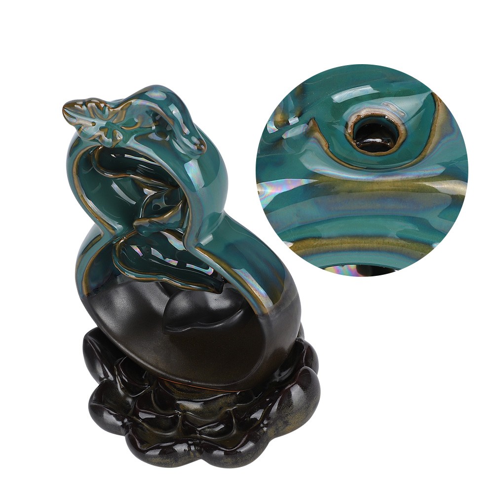 Backflow Incense Burner Ceramic Base Gourd Shape Craft Decoration