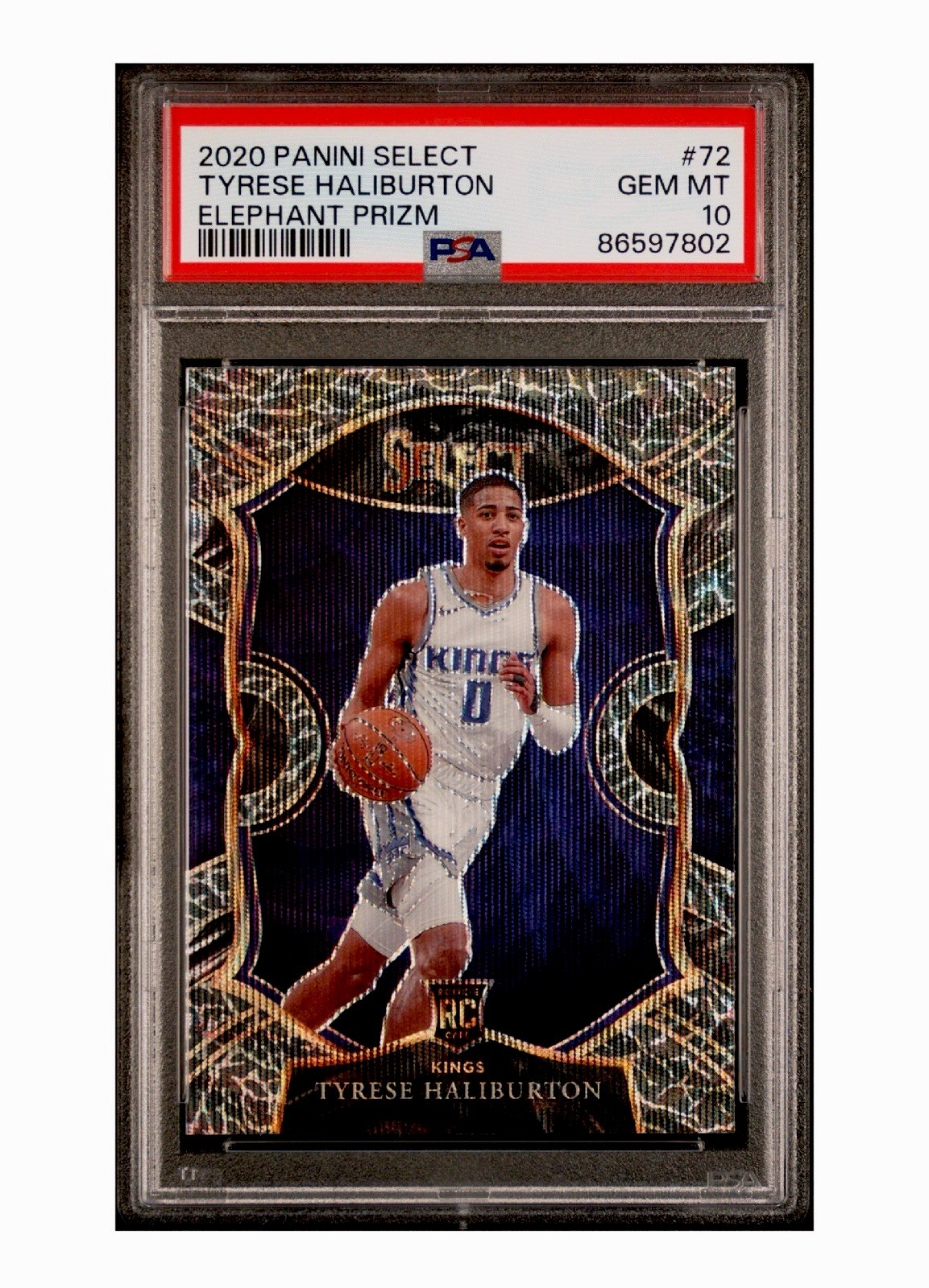 Tyrese Haliburton 2020-21 Panini Select Concourse #72 Elephant Prizm SSP PSA 10