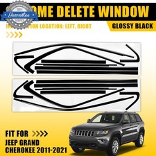 Glossy Black Chrome Delete Blackout Overlay For Jeep Grand Cherokee 2011-2021 Glossy Black Chrome Delete Blackout Overlay For Jeep Grand Cherokee 2011-2021