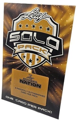 2025 Leaf Football Nation Factory Sealed Solo Plus Pack 3 Cards 1 Autograph