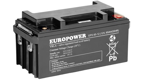 Akumulator AGM EUROPOWER serii EPS 12V 65Ah (Żywotność 8-12 lat) - 第 1/1 張圖片