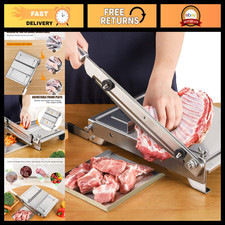 Manual Meat Chopper Slicer - 2 Blades Stainless Steel Bone Cutter for Beef, Mutt