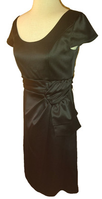BCBG Paris Satin Cocktail Dress Pretty Black Size 8