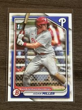 Aidan Miller 1st Prospect Rookie RC 2024 Bowman Card BP-27 Philadelphia Phillies. rookie card picture