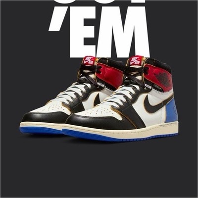 Jordan Air Jordan 1 Retro High OG x Union x Fragment High Top White Black Blue  