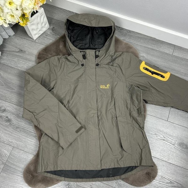 Women Jack Wolfskin Jacket Brown L #9DYR