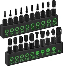 SWANLAKE 20PCS Tamper Resistant Star Torx Classic Version, Black and Green 