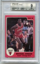 1985-86 Star Michael Jordan #117 Rookie Card Beckett BGS 9 Mint - JR240. rookie card picture