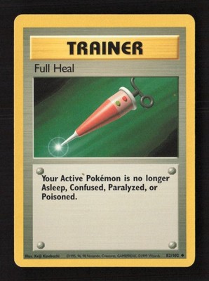 Full Heal Uncommon Normal Base Set 082/102 LP Pokémon TCG