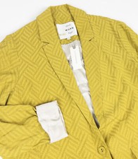 Anthropologie Seen Worn Kept Blazer Jacket Women's 6 Yellow Geometric Lined