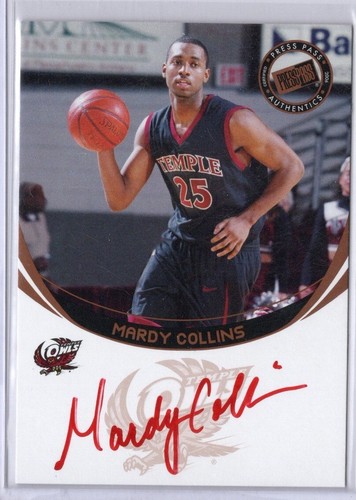 Scheda autografa 2006 Press Pass Basket Mardy Collins Bronzo Tempio Università - Foto 3 di 5