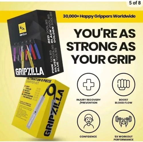 Kit de entrenamiento fortalecedor de agarre de mano Gripzilla Ultimatum 50-300 lb 6 piezas - Imagen 5 de 5