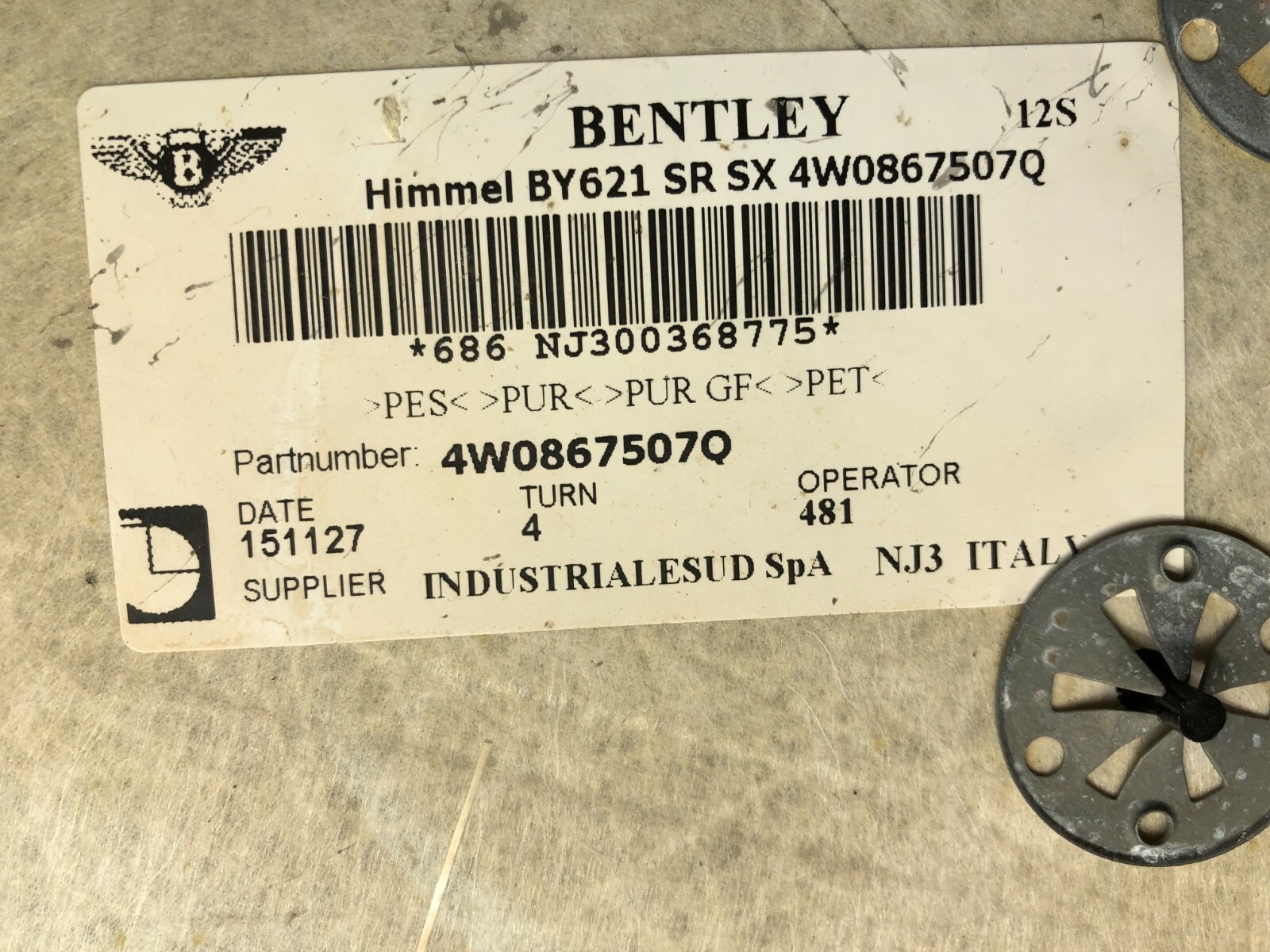 2014-2019 BENTLEY FLYING SPUR ROOF LEATHER HEADLINER OEM CAMEL BROWN #READ NOTE.