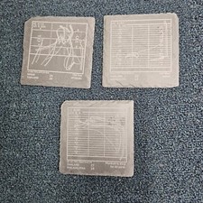 Set of 4 Oakland LA Raiders Football Plays Slate Playbook Coasters Black Q8d