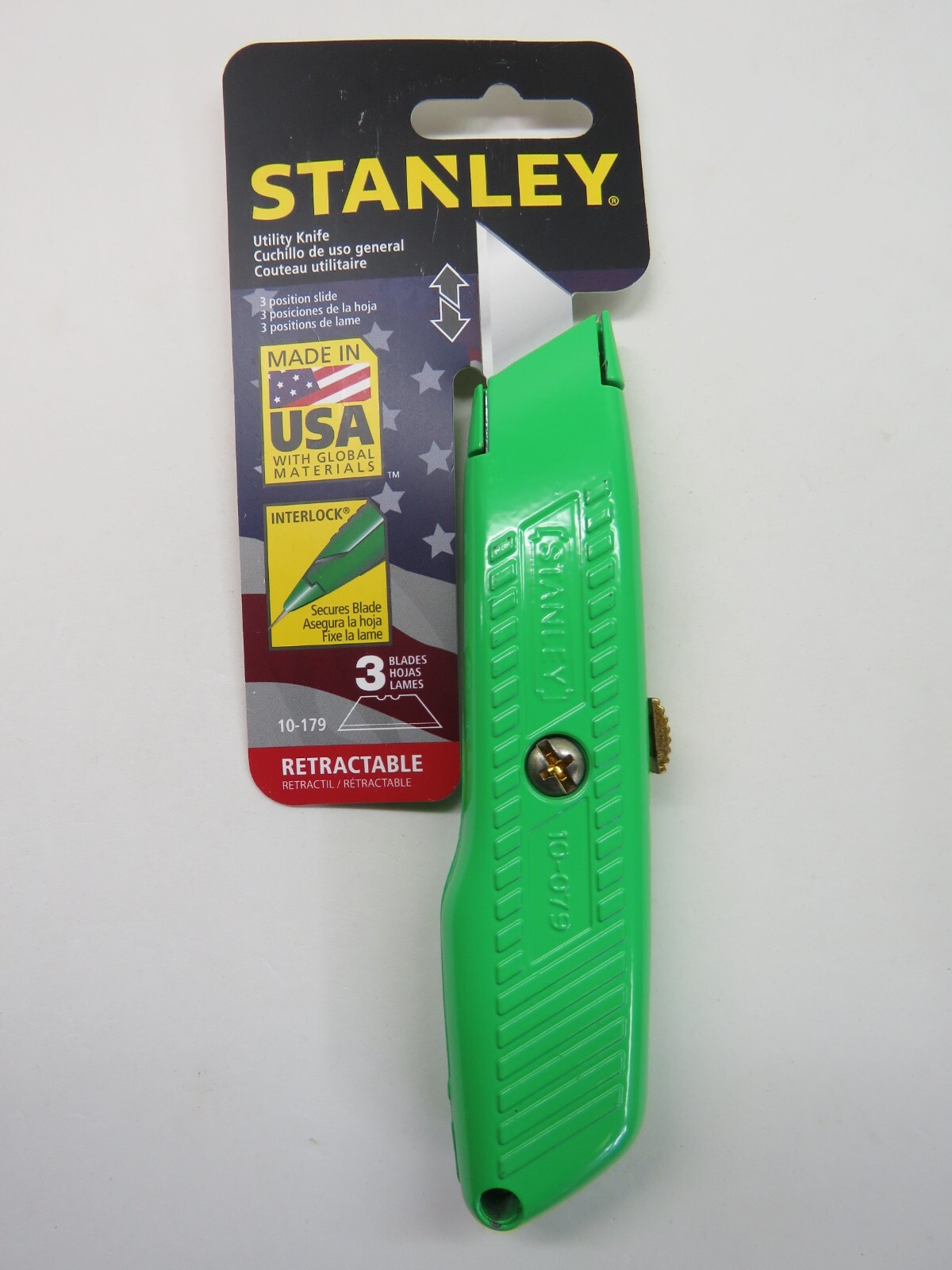 ~ 3 Position Slide ~ 3 Blades Included ~ Retractable ~ New