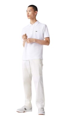 Lacoste Classic Fit Herren Poloshirt, klassischer Kragen, Farbe Weiß 1212 001