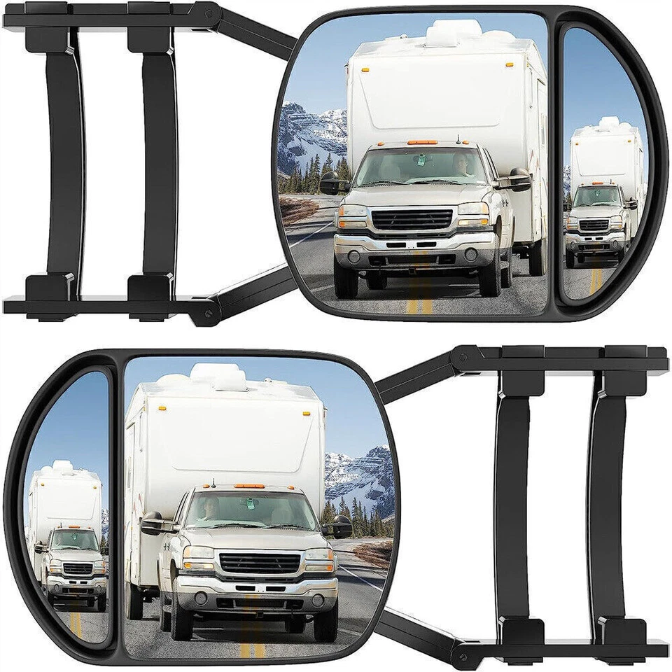2p For Trailer Safe Hauling Adjustable Extension Universal Clip-On Towing Mirror Foto 2 de 4