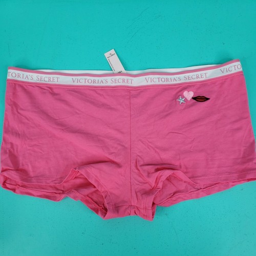 Mutandine corte da ragazzo Victorias Secret rosa taglia XL logo cintura morbide - Foto 2 di 5