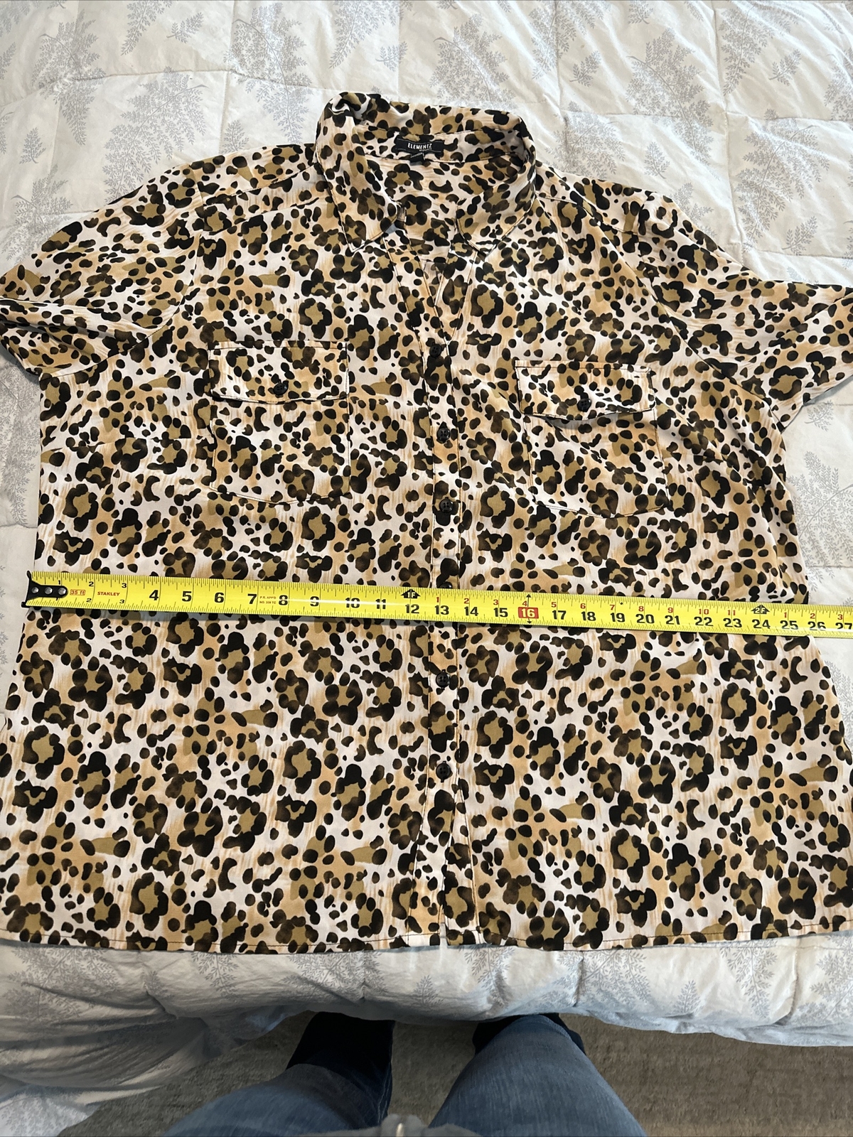elementz 3X leopard pattern long sleeve blouse - image 9