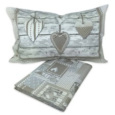 COPRIPIUMINO tirolese CUORI DIS. APRICA Beige MONTAGNA