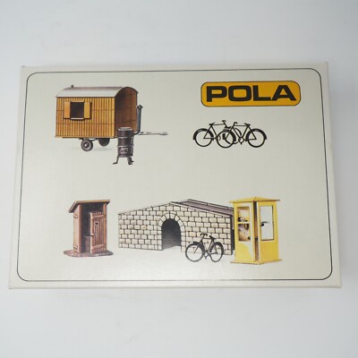 Pola 1/87 H0 452 Accessoires Fahrrad Bauwagen Telefonzelle - Bausatz Vintage