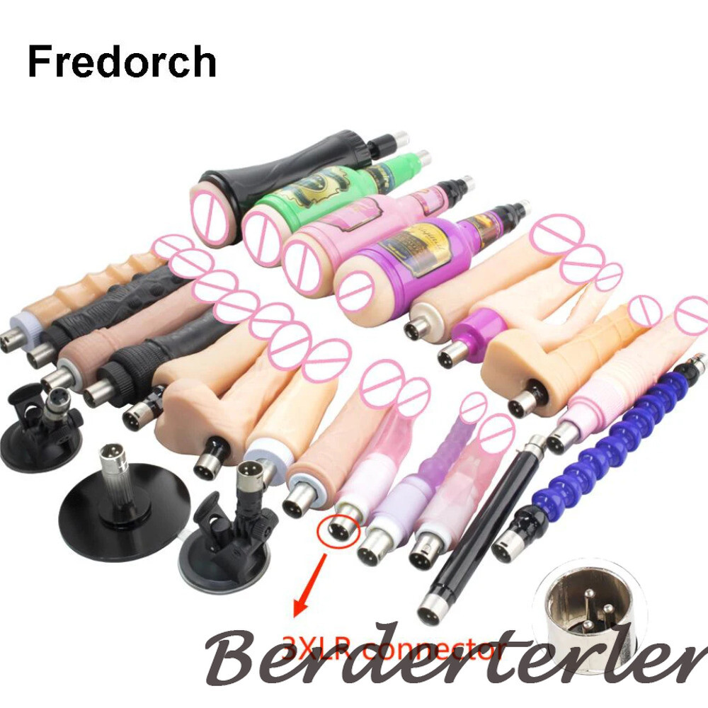 3XLR Sex Machine Attachment with Suction Dildo for Love Machine Penis Accessory
