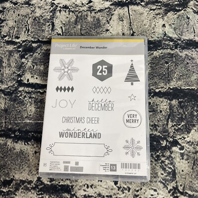 Stampin Up DECEMBER WONDER 13 pc Clear Cling Stamp Set 136562 Christmas