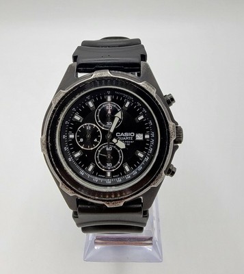 Men's Casio AMW-330 (2328) Black Stainless Steel Chronograph Quartz Watch |  eBay