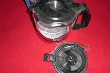 Proctor Silex Replacement Coffee Carafe Pitcher  2-12 Cup Black w Extra Lid NOS