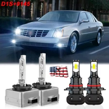 For Cadillac DTS 2006-2011 4Pcs Xenon HID Headlight HI/LO & LED Fog Light Bulbs