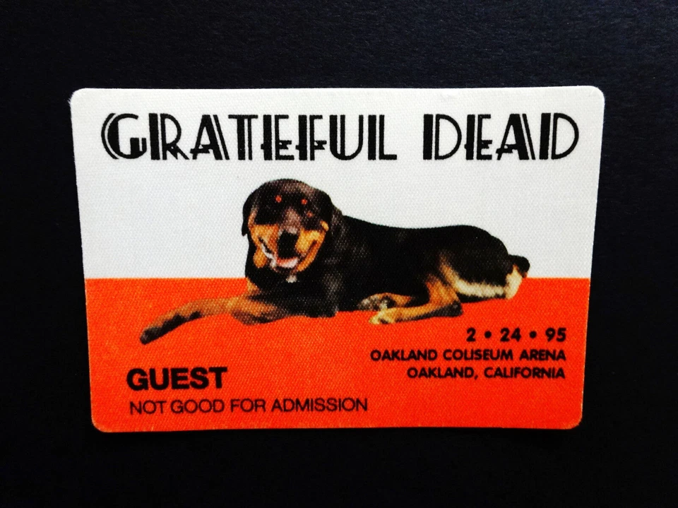 Grateful Dead Backstage Pass Oakland California 24/02/95 24/02/1995 perro Rottweiler Foto 2 de 4
