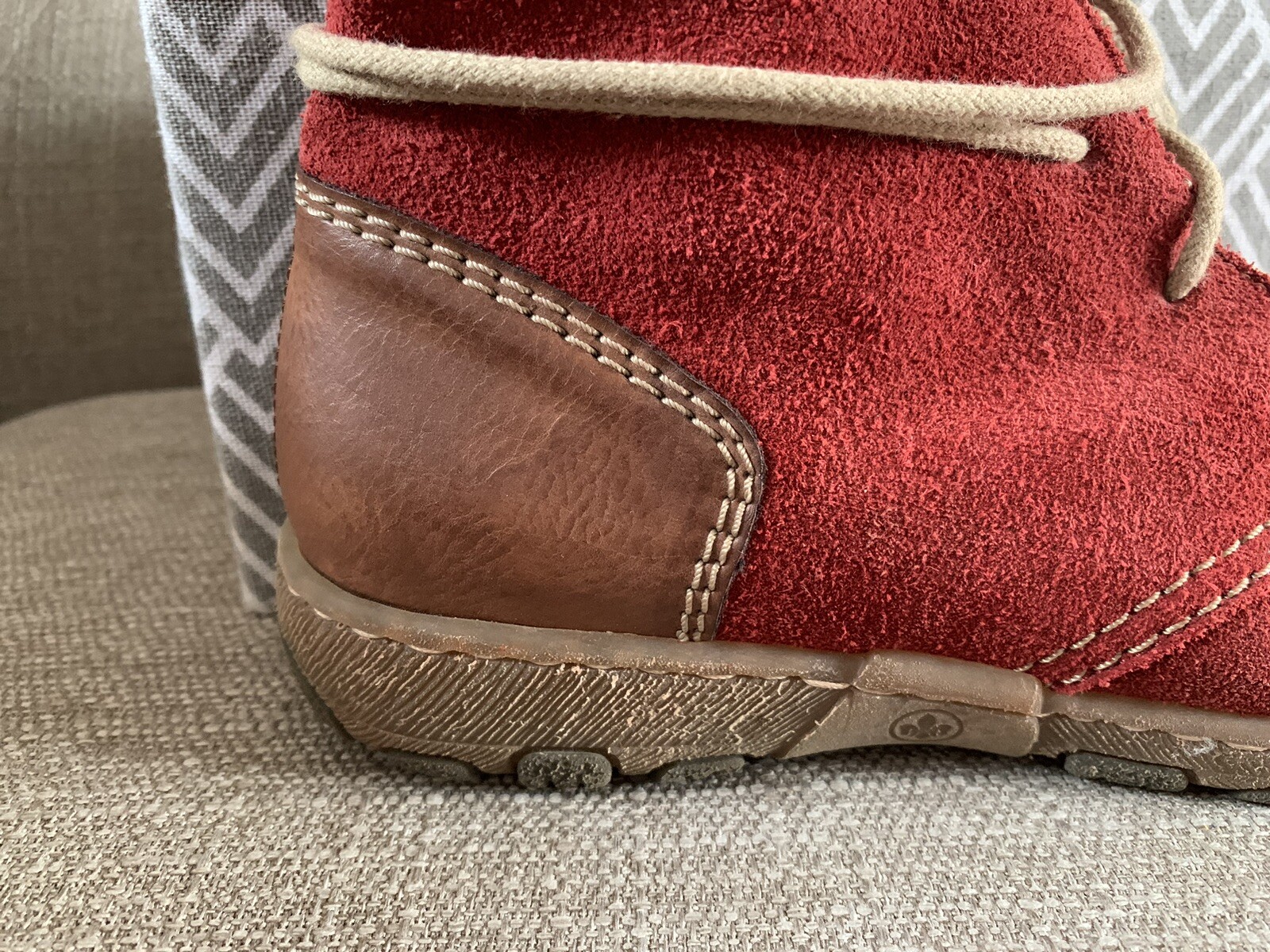 Women's Rieker Suede Burgundy Red Fleece Lined Lace Up Boots Size 6 eBay