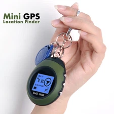 Mini GPS Tracker Receiver with Buckle Hiking Portable Location Finder Recorder 