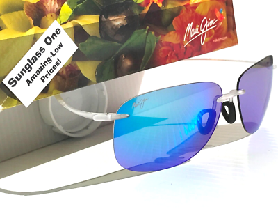 NEW Maui Jim HIKINA Matte Crystal POLARIZED Hawaii Blue Lens