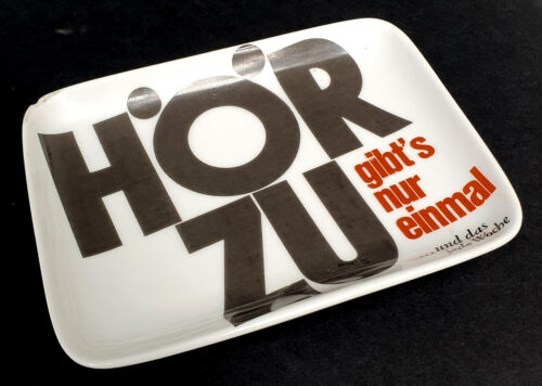 Plato de pago HÖRZU publicidad revista de programas de televisión años 70, porcelana Rosenthal, ¡RARO!