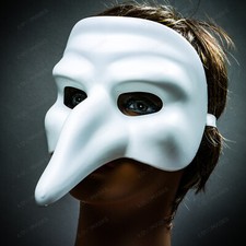 White Long Nose Pantalone Venetian Masquerade Ball Prom Party Men Women Mask