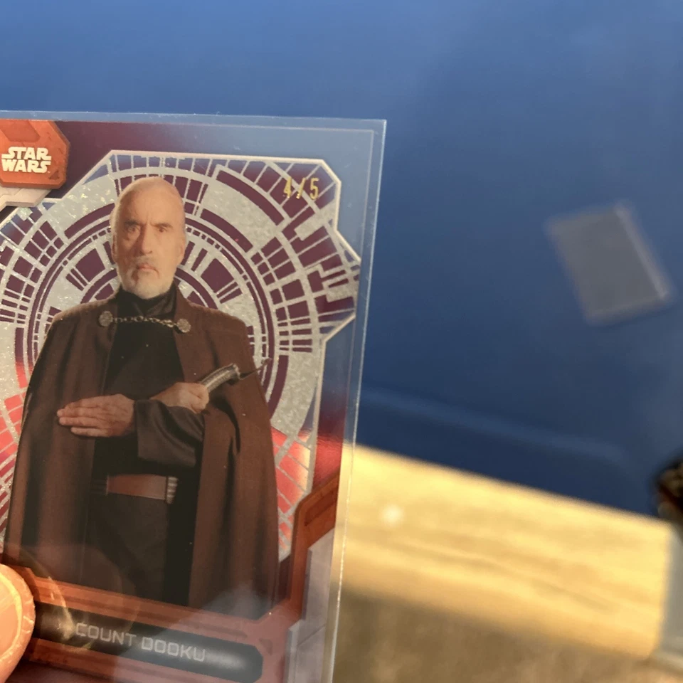 2024 Topps Star Wars High Tek Count Dooku #25 Death Star Ext Red Diffractor 4/5 - Image 3 of 3