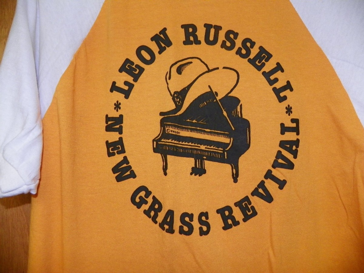 VINTAGE 1980 LEON RUSSELL NEW GRASS REVIVAL ORANGE XL CONCERT TEE