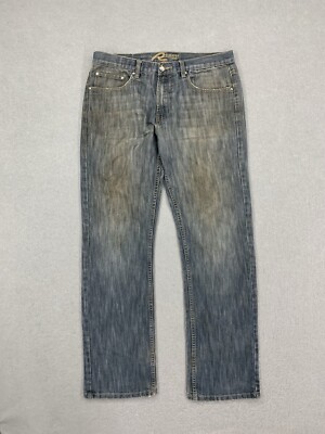 REQUEST VINTAGE EMBOSSED DISTRESSED Relaxed Fit MEN'S JEANS Sz 34x32 Dark Wash